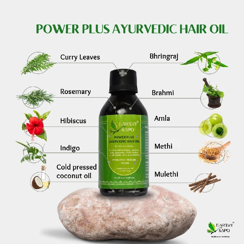 Earthy Sapo Handmade Power Plus Ayurvedic Hair Oil - Image 4