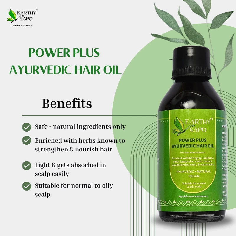 Earthy Sapo Handmade Power Plus Ayurvedic Hair Oil - Image 5