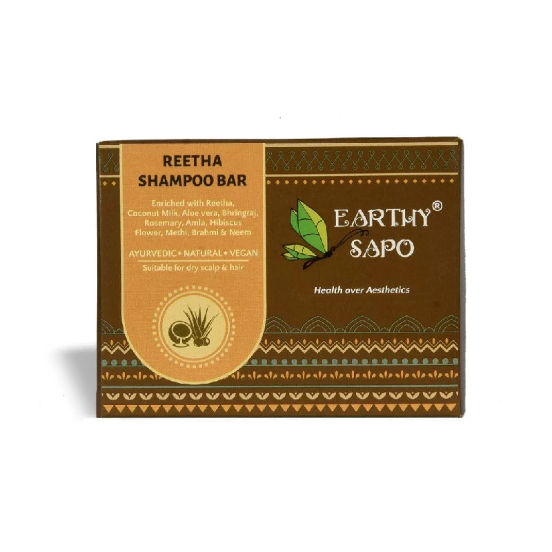 Earthy Sapo Handmade Reetha Shampoo Bar For Dry Hair Earthy Sapo Handmade Reetha Shampoo Bar For Dry Hair-Pack Size-100 g