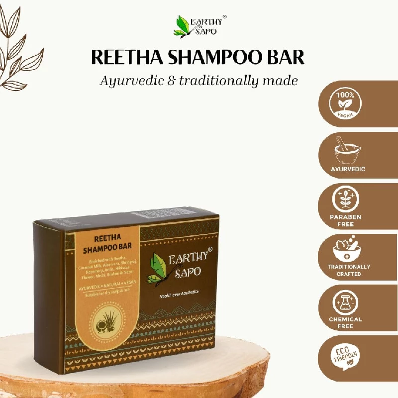 Earthy Sapo Handmade Reetha Shampoo Bar For Dry Hair - Image 4