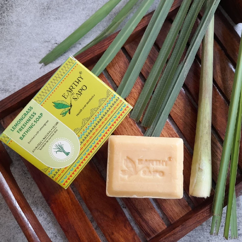 Earthy Sapo Lemongrass Freshness Bathing Soap Earthy Sapo Lemongrass Freshness Bathing Soap-Pack Size-100 g