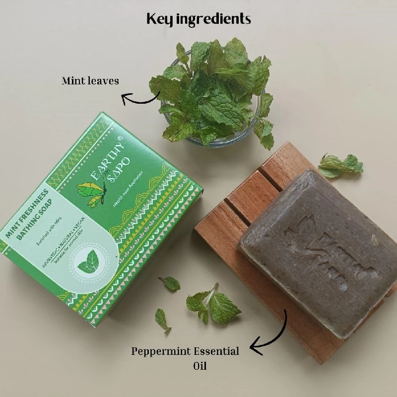 Earthy Sapo Mint Freshness Bathing Soap - Image 4