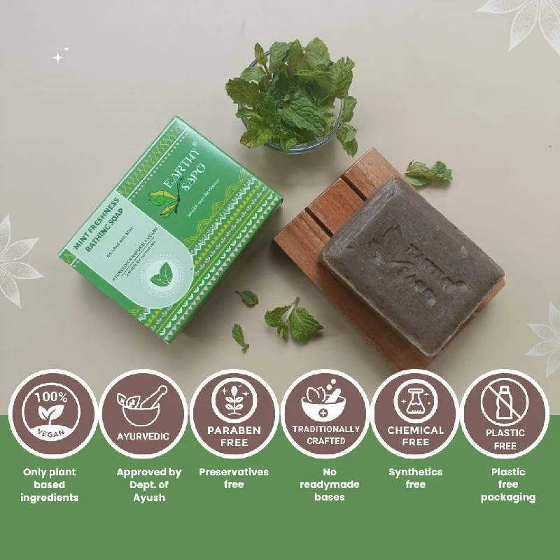 Earthy Sapo Mint Freshness Bathing Soap - Image 5