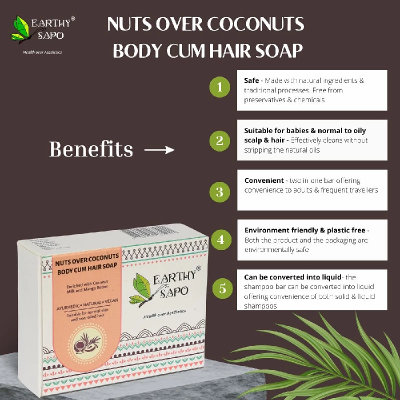 Earthy Sapo Nuts over Coconuts Body Cum Hair Soap - Image 6