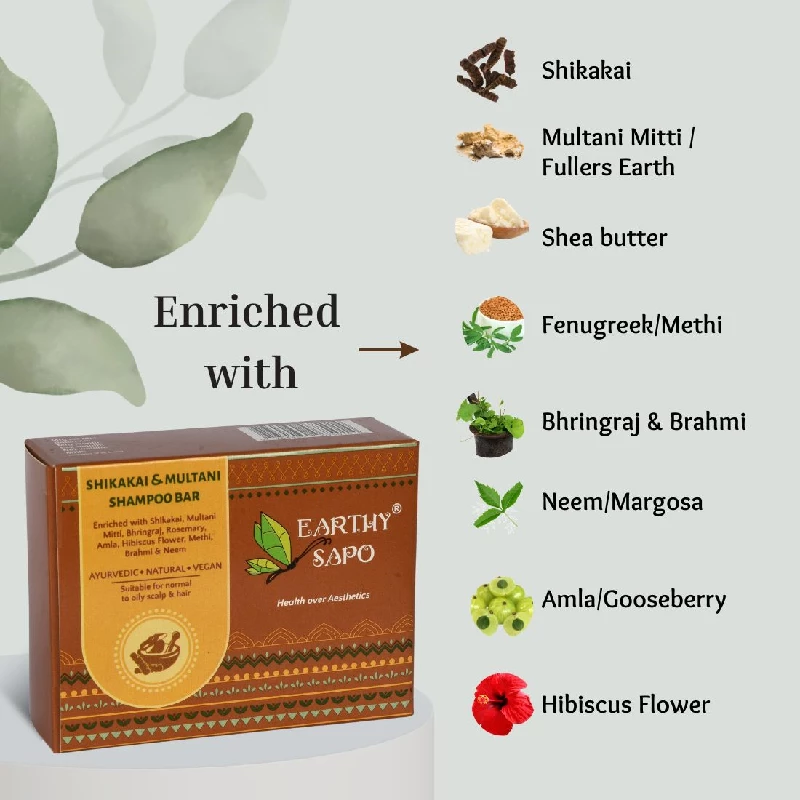 Earthy Sapo Shikakai & Multani Shampoo Bar - Image 4