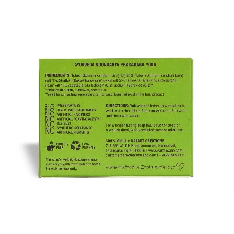 Earthy Sapo Tulsi Freshness Bathing Soap - Image 3