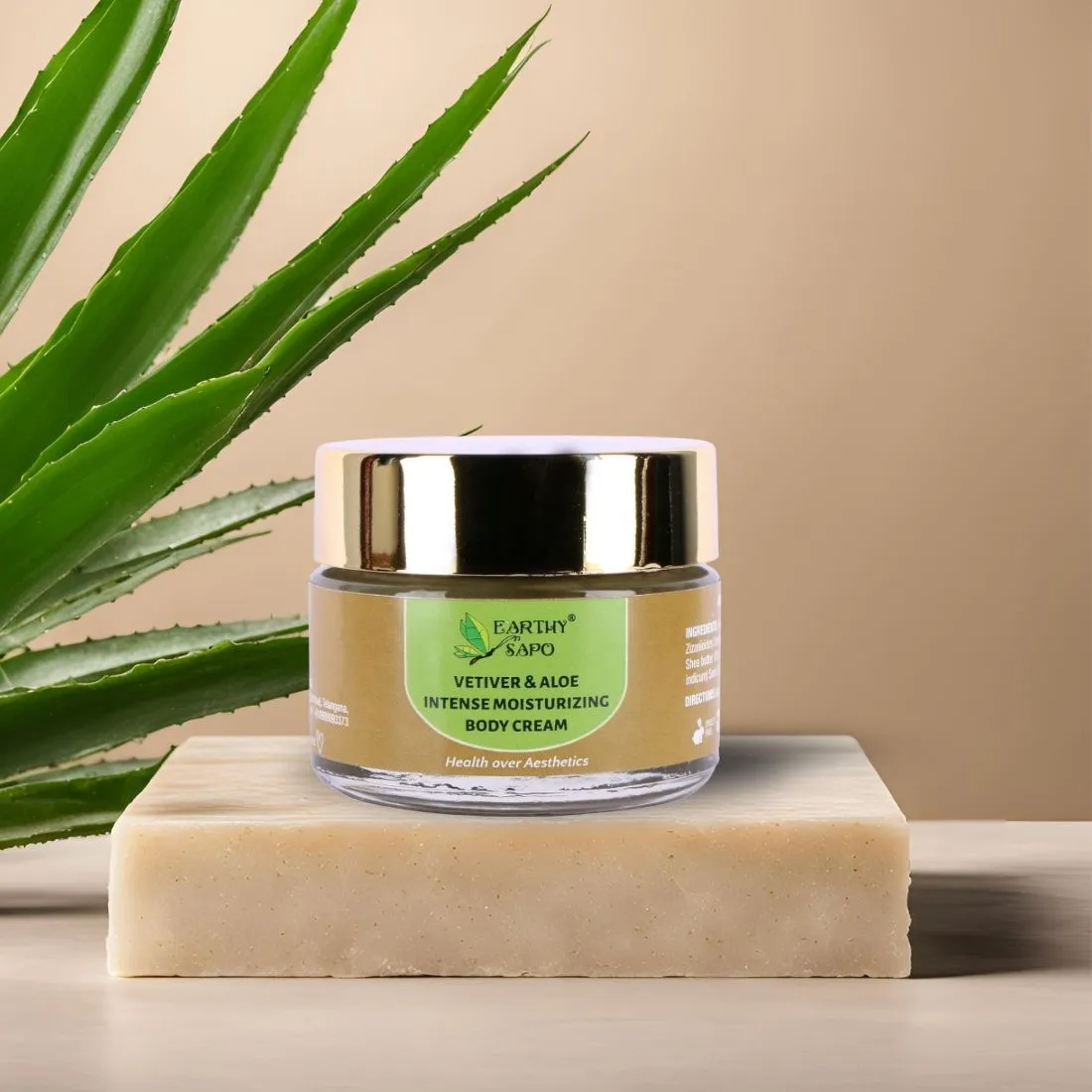 Earthy Sapo Vetiver & Aloe Instense Moisturizing Body Cream Earthy Sapo Vetiver & Aloe Instense Moisturizing Body Cream-Pack Size-50 g