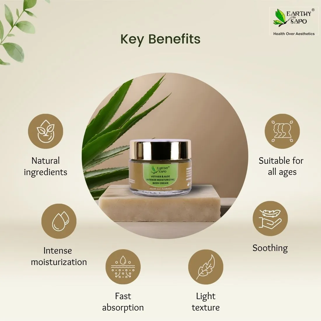 Earthy Sapo Vetiver & Aloe Instense Moisturizing Body Cream - Image 5