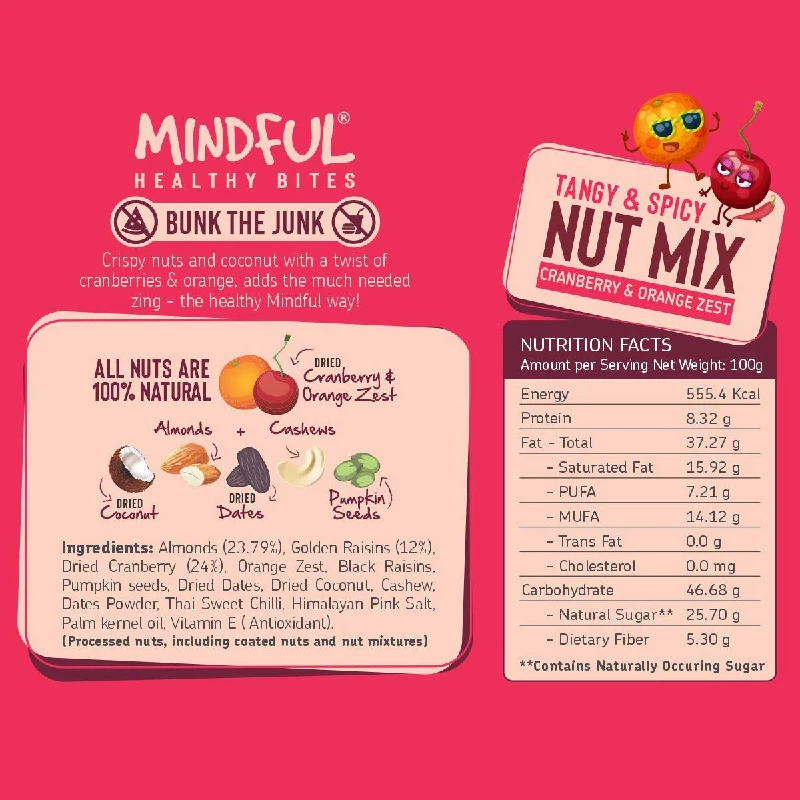 Eat Anytime Healthy Snacks Trail Mix Nuts and Dry Fruits Cranberry and Orange Zest - Image 3