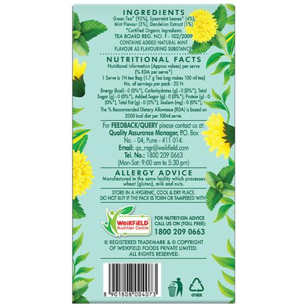 Eco Valley  Organic Green Tea - Dandelion Mint - Image 2