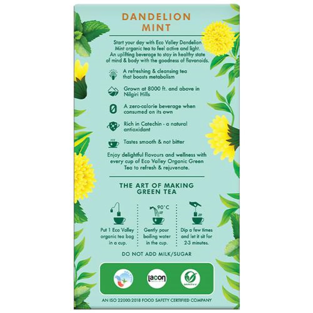 Eco Valley  Organic Green Tea - Dandelion Mint - Image 6