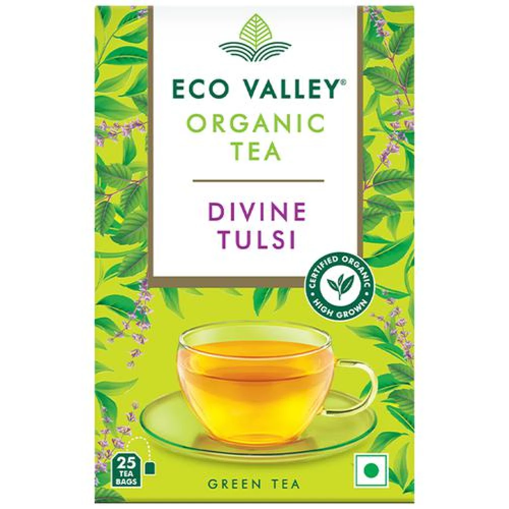 Eco Valley Organic Green Tea Divine Tulsi