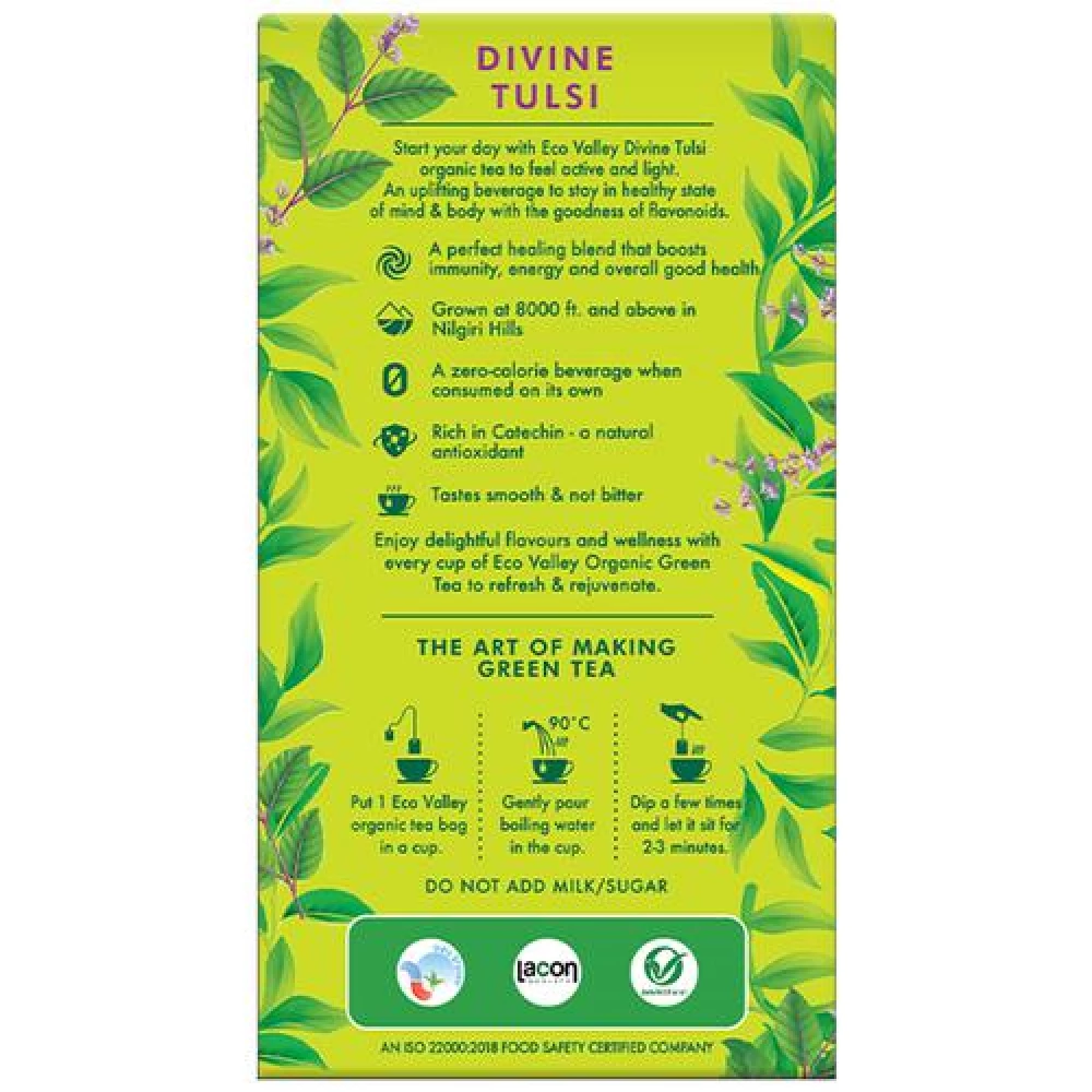 Eco Valley  Organic Green Tea - Divine Tulsi - Image 6