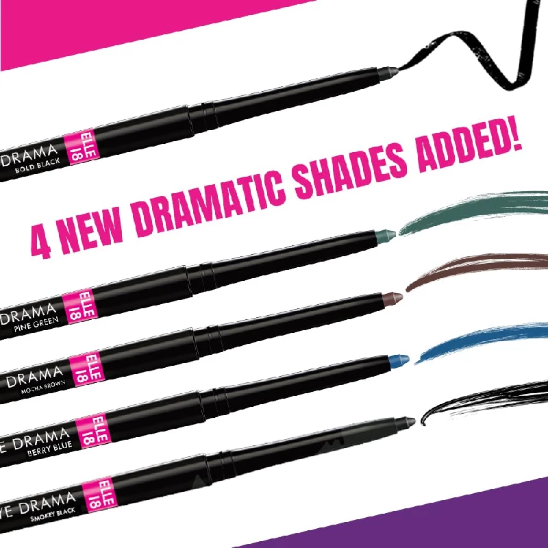 Elle 18 Eye Drama Bold Black Waterproof Matte Finish Kajal - Image 5