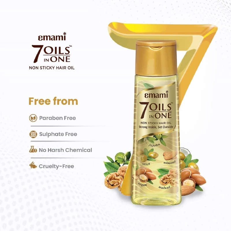 Emami 7 Oils In One Non Sticky & Non Greasy Hair Oil - Image 2