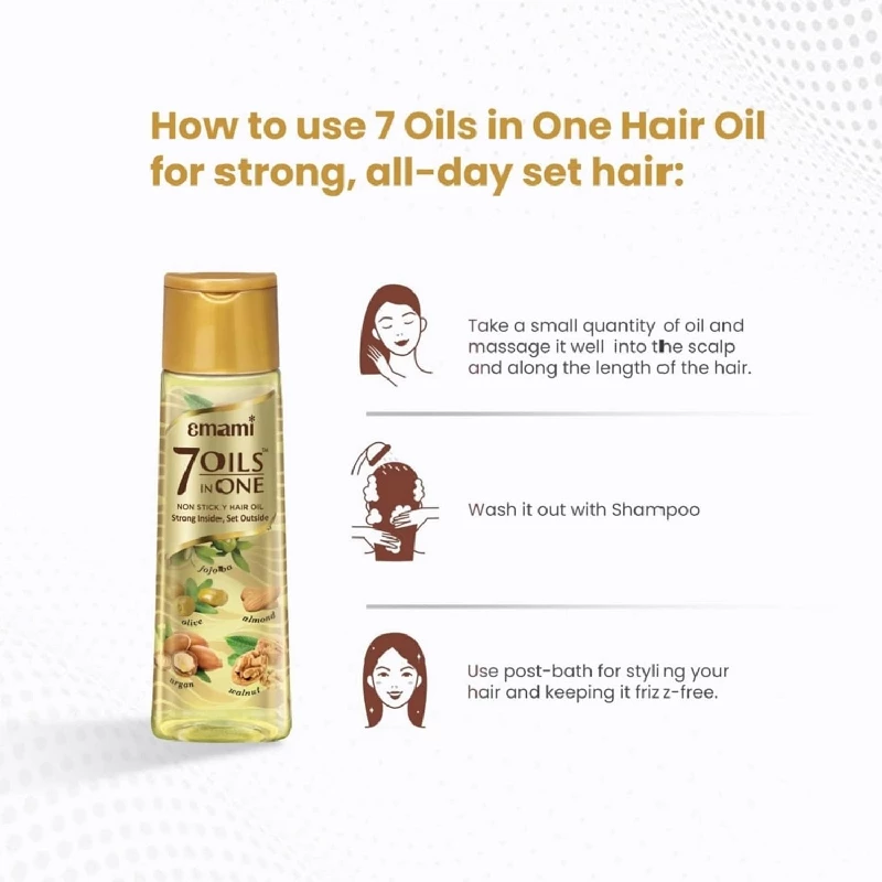 Emami 7 Oils In One Non Sticky & Non Greasy Hair Oil - Image 3