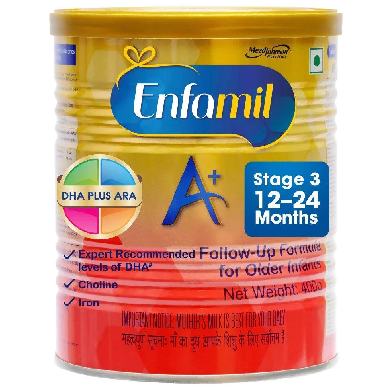 Enfamil A+ Follow Up Formula (12 to 24 Months)for Infants Stage 3 Enfamil A+ Follow Up Formula (12 to 24 Months)for Infants Stage 3-Pack Size-400 g
