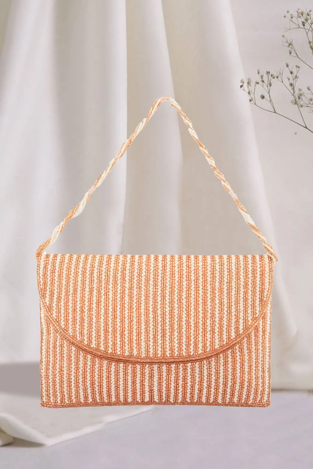 Era Collection Cutdana Work Clutches Era Collection Cutdana Work Clutches-Color-Cream Rose Gold