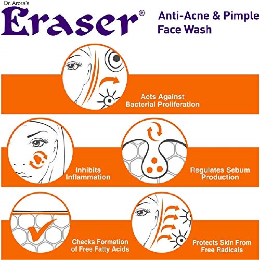 Eraser Anti Acne & Pimple Ayurvedic Face Wash (Pack of 2) - Image 4
