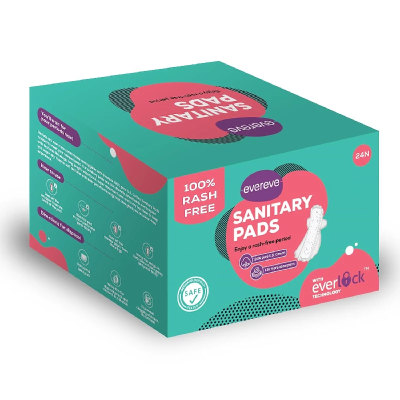 Evereve Ultra Thin Rash Free Cotton Sanitary Pads Evereve Ultra Thin Rash Free Cotton Sanitary Pads-Pack Size-24 Pads