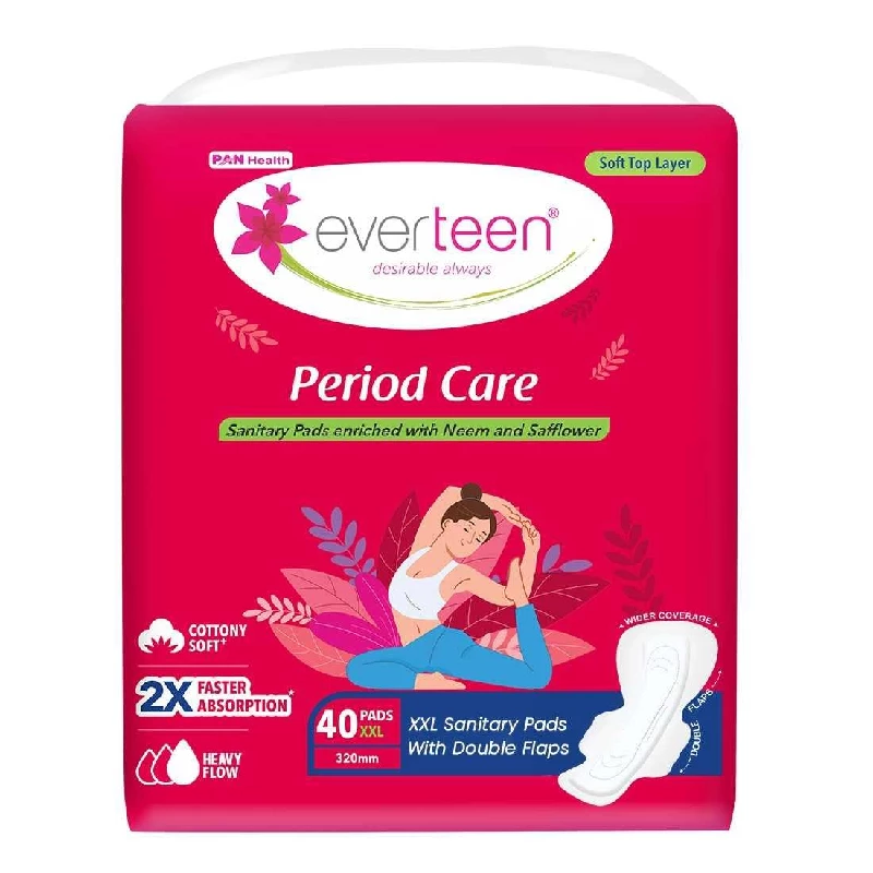 Everteen Period Care XXL Soft Neem-Safflower Sanitary Pads Everteen Period Care XXL Soft Neem-Safflower Sanitary Pads-Pack Size-40 Pads