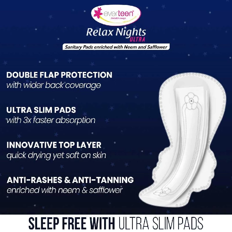 Everteen XXl Relax Nights Ultra Thin Sanitary Pads with Neem and Safflower - Image 3