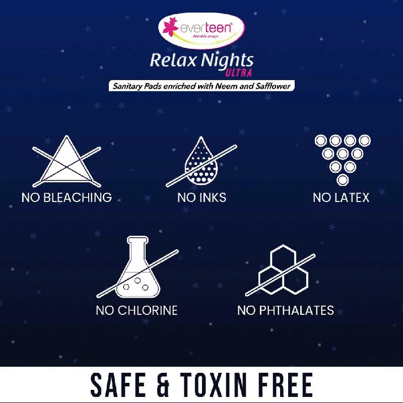 Everteen XXl Relax Nights Ultra Thin Sanitary Pads with Neem and Safflower - Image 5