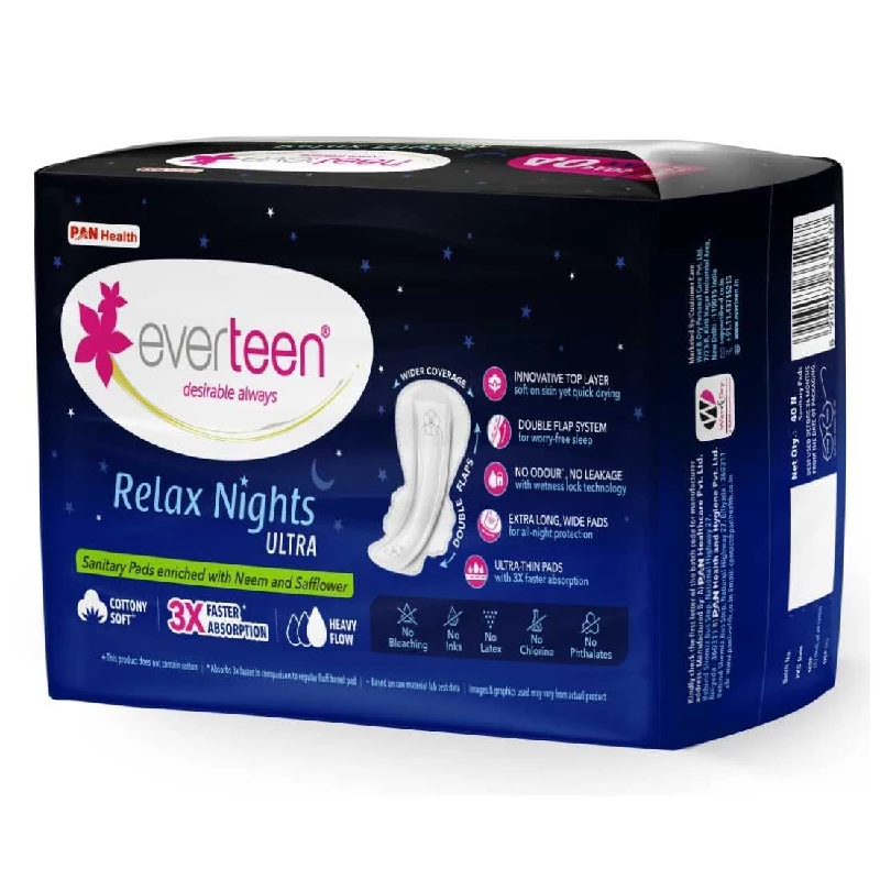 Everteen XXl Relax Nights Ultra Thin Sanitary Pads with Neem and Safflower - Image 8