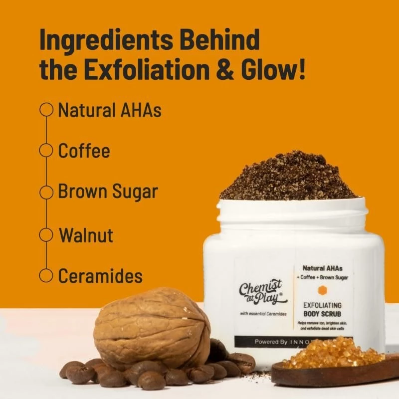 Chemist at Play Exfoliating Body Scrub For Removing Tan & Dead Skin Cells Coffee Body Scrubs - Image 3