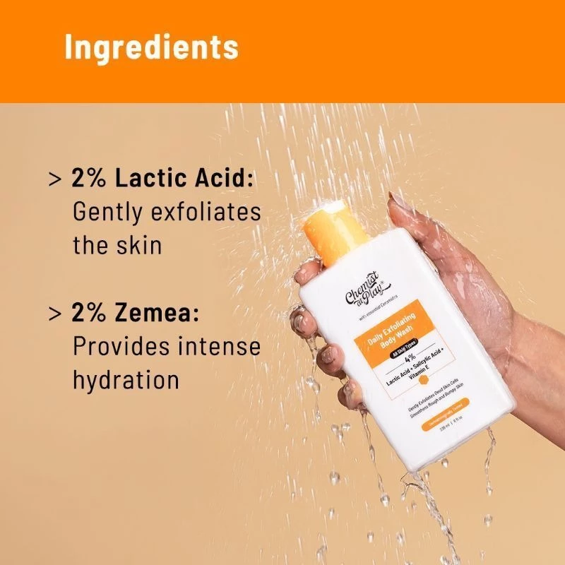 Chemist at Play Exfoliating Body Wash Lactic Acid Salicylic Acid Shower Gel - Image 4