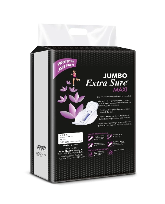 Extra Sure Jumbo XXXL Ultra Clean Soft Thin Dry Cottony Sanitary Napkin Pad With Wing - Image 2