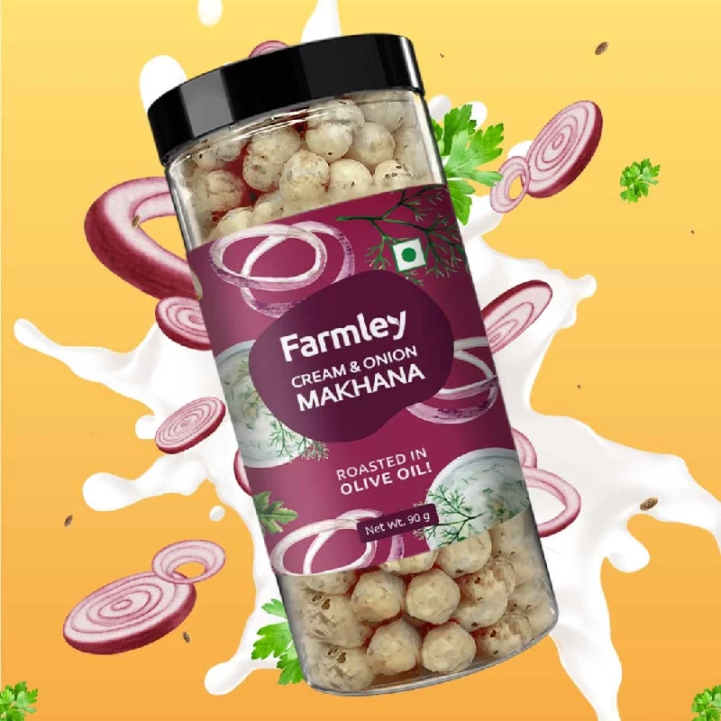 Farmley Roasted Makhana Combo of Minty Pudina, Peri Peri, Tangy Tomato and Cream & Onion (Pack of 4) - Image 4