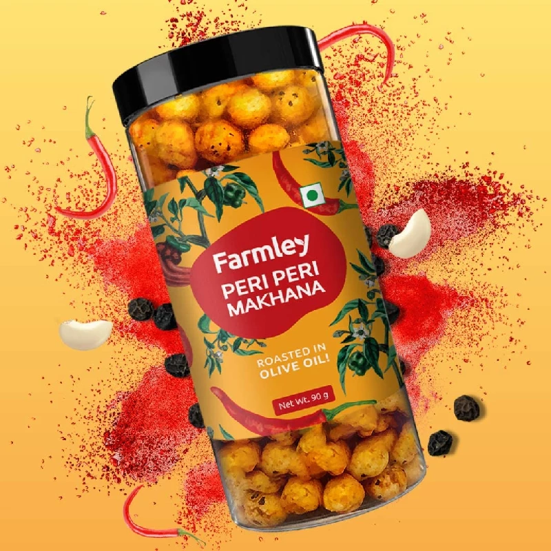 Farmley Roasted Makhana Combo of Minty Pudina, Peri Peri, Tangy Tomato and Cream & Onion (Pack of 4) - Image 5