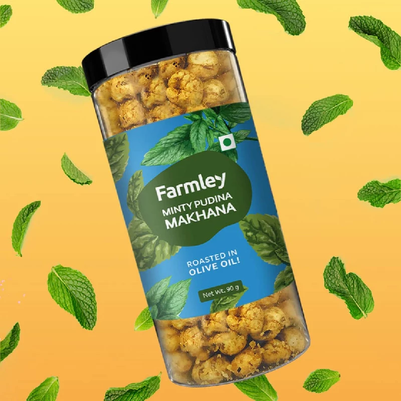 Farmley Roasted Makhana Combo of Minty Pudina, Peri Peri, Tangy Tomato and Cream & Onion (Pack of 4) - Image 7