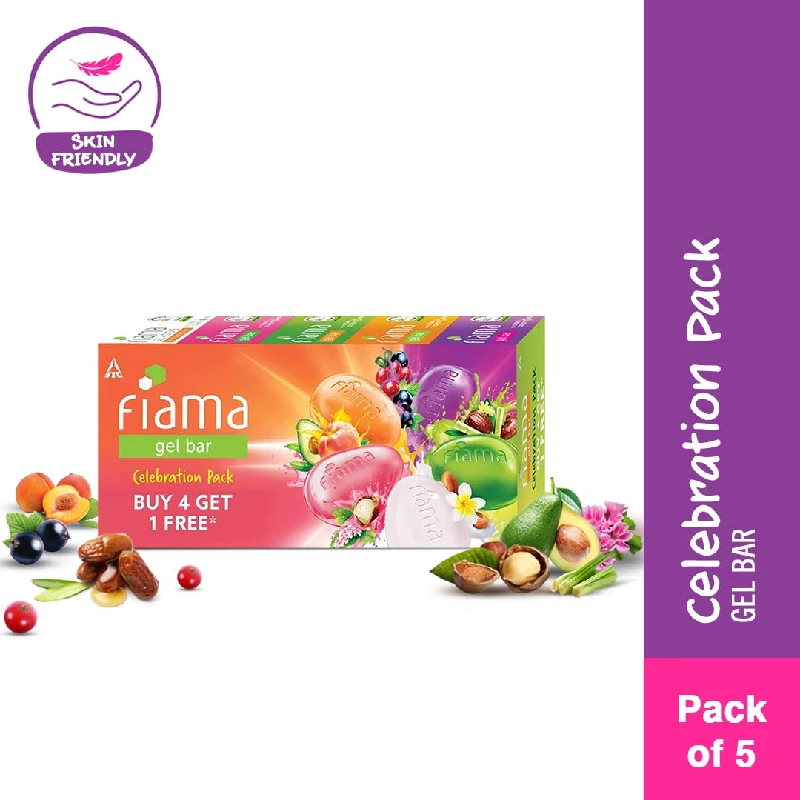 Fiama Gel Bar Celebration Pack With 5 unique Gel Bars & Skin Conditioners For Moisturized Skin - Image 2