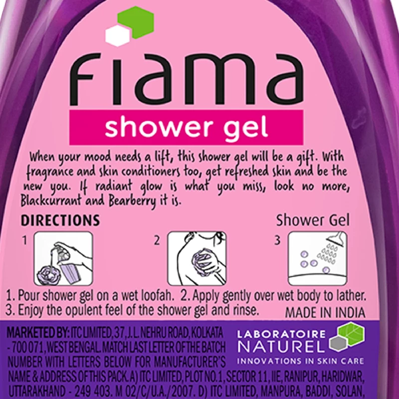 Fiama Shower Gel Blackcurrant & Bearberry Body Wash With Skin Conditioners For Radiant Glow - Image 3