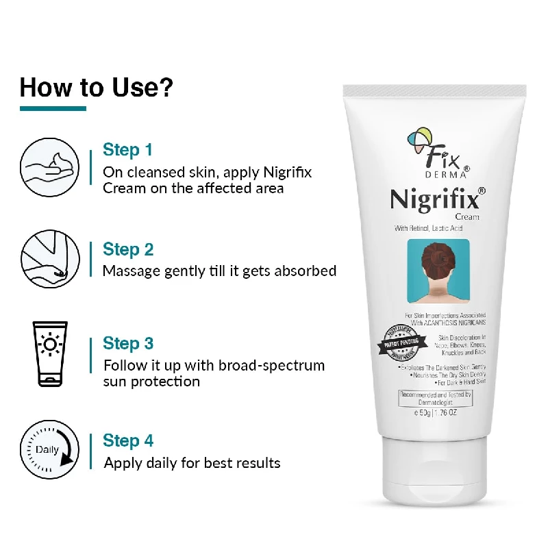 Fixderma Nigrifix Cream for Acanthosis Nigricans with Lactic Acid - Image 3