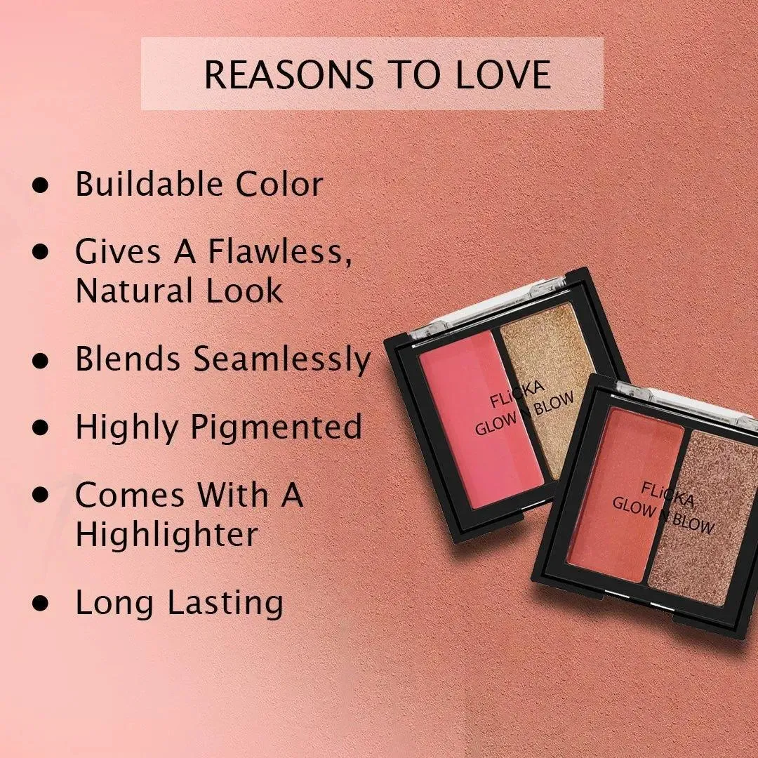 Flicka Glow N Blow - Blusher & Highlighter - Image 4