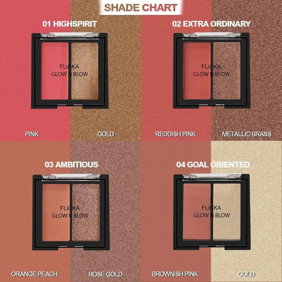 Flicka Glow N Blow - Blusher & Highlighter - Image 6