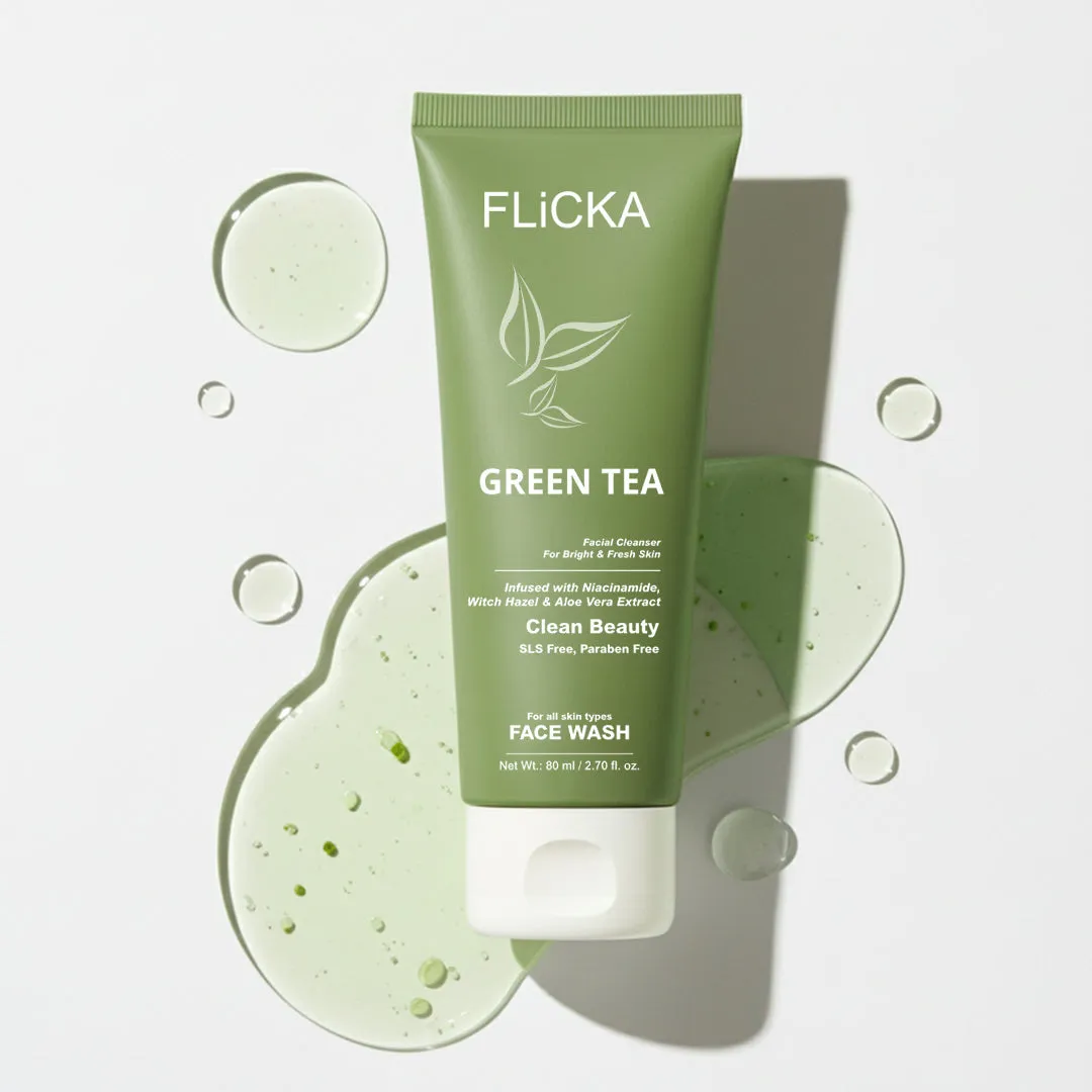 Flicka Green Tea Facial Cleanser Flicka Green Tea Facial Cleanser-Pack Size-80 ml
