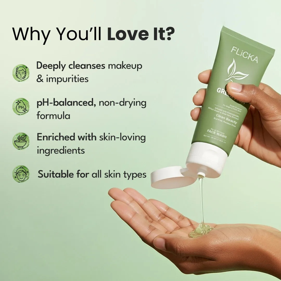 Flicka Green Tea Facial Cleanser - Image 3