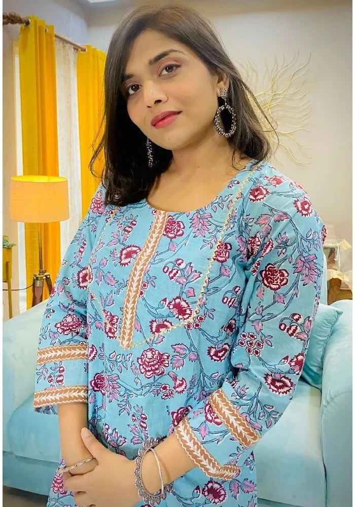 Flowy Flower Baby Blue Top - Image 1