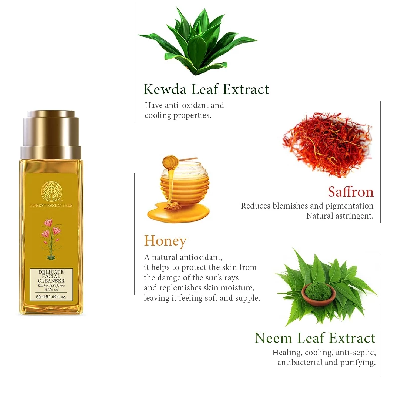 Forest Essentials Delicate Facial Cleanser Kashmiri Saffron & Neem - Image 5