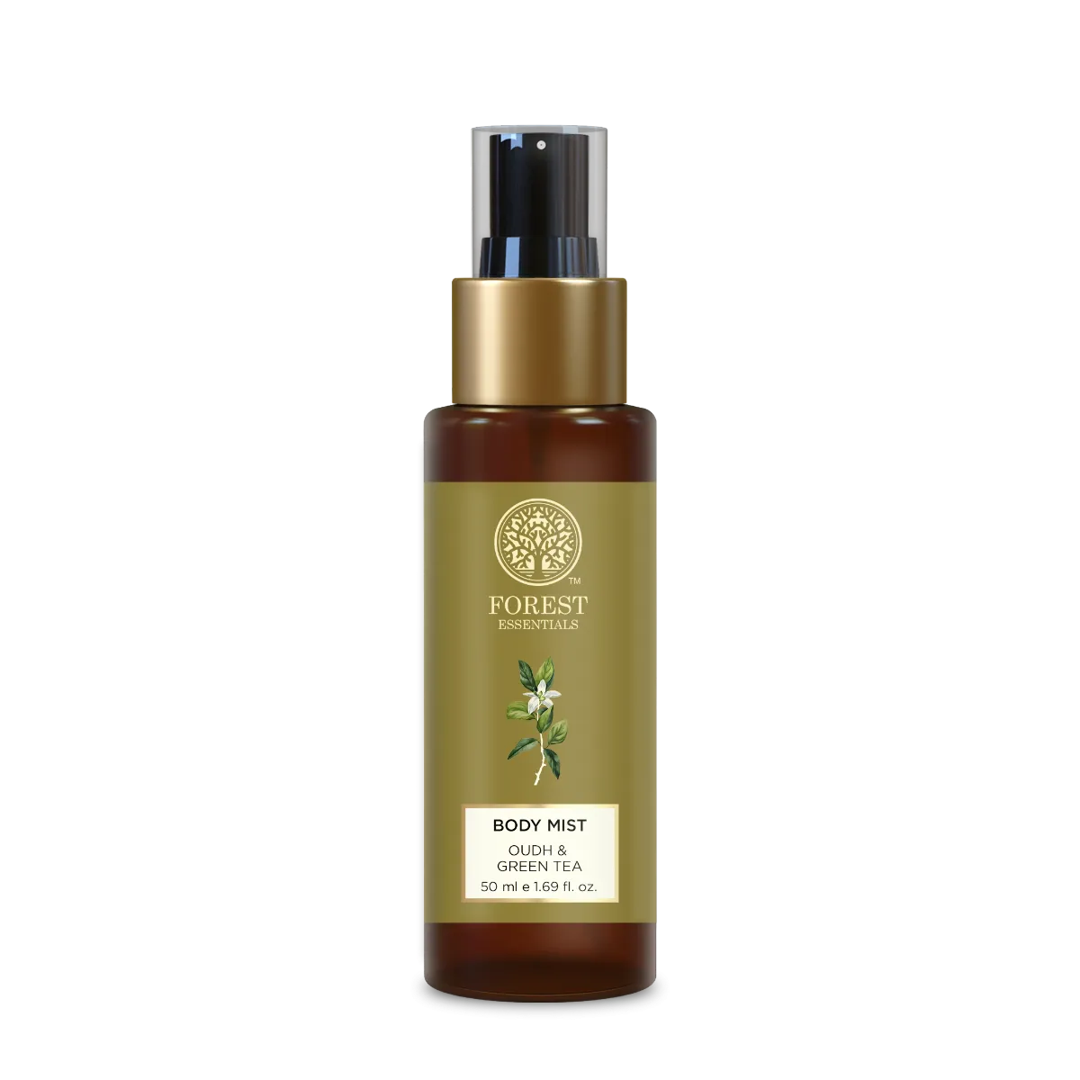Forest Essentials Body Mist Oudh & Green Tea | Hydrating Body Spray | Long-Lasting Woody & Fresh Aroma-1
