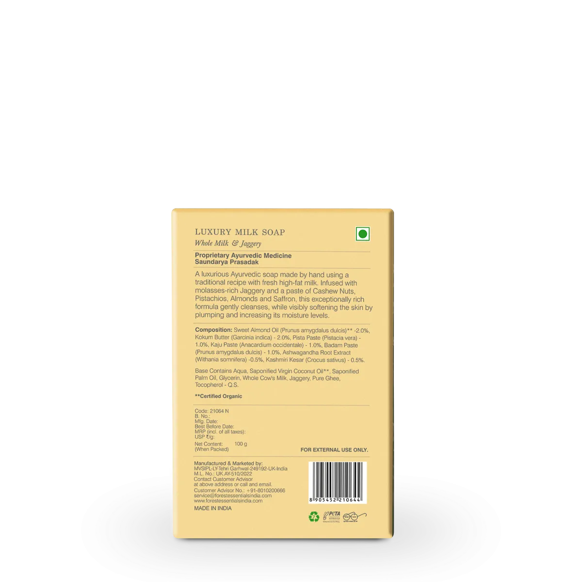 Forest Essentials Luxury Milk Soap  Whole Milk & Jaggery - Image 2
