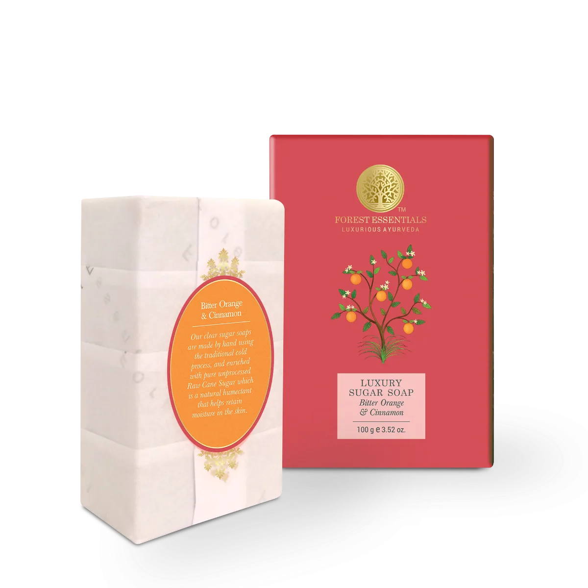 Forest Essentials Luxury Sugar Soap Bitter Orange & Cinnamon - Image 2