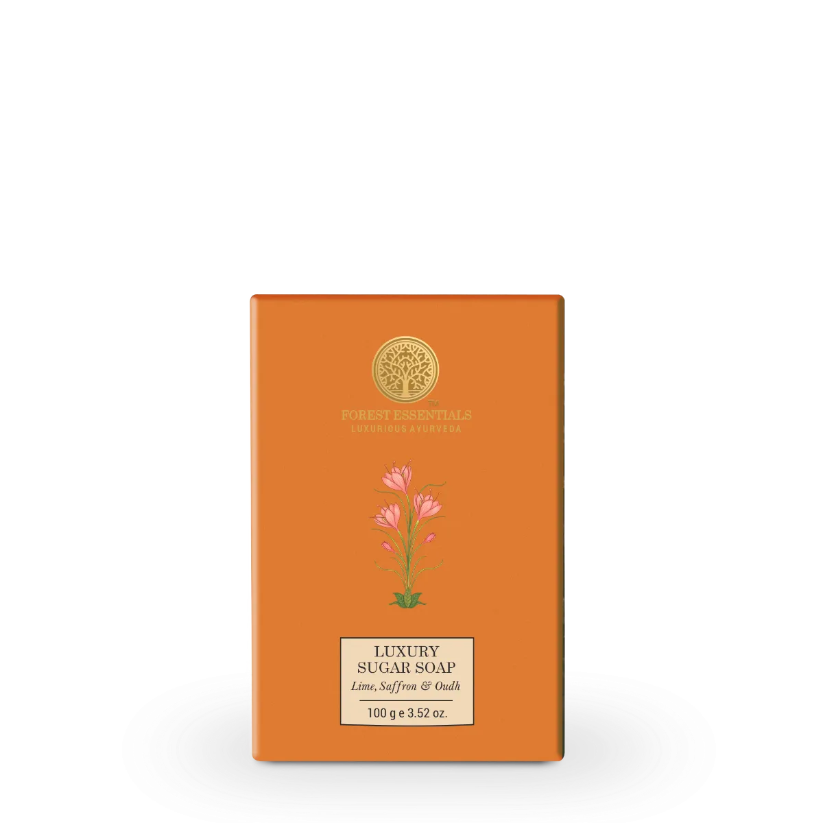 Forest Essentials Luxury Sugar Soap Lime Saffron & Oudh Forest Essentials Luxury Sugar Soap Lime Saffron & Oudh-Pack Size-100 g