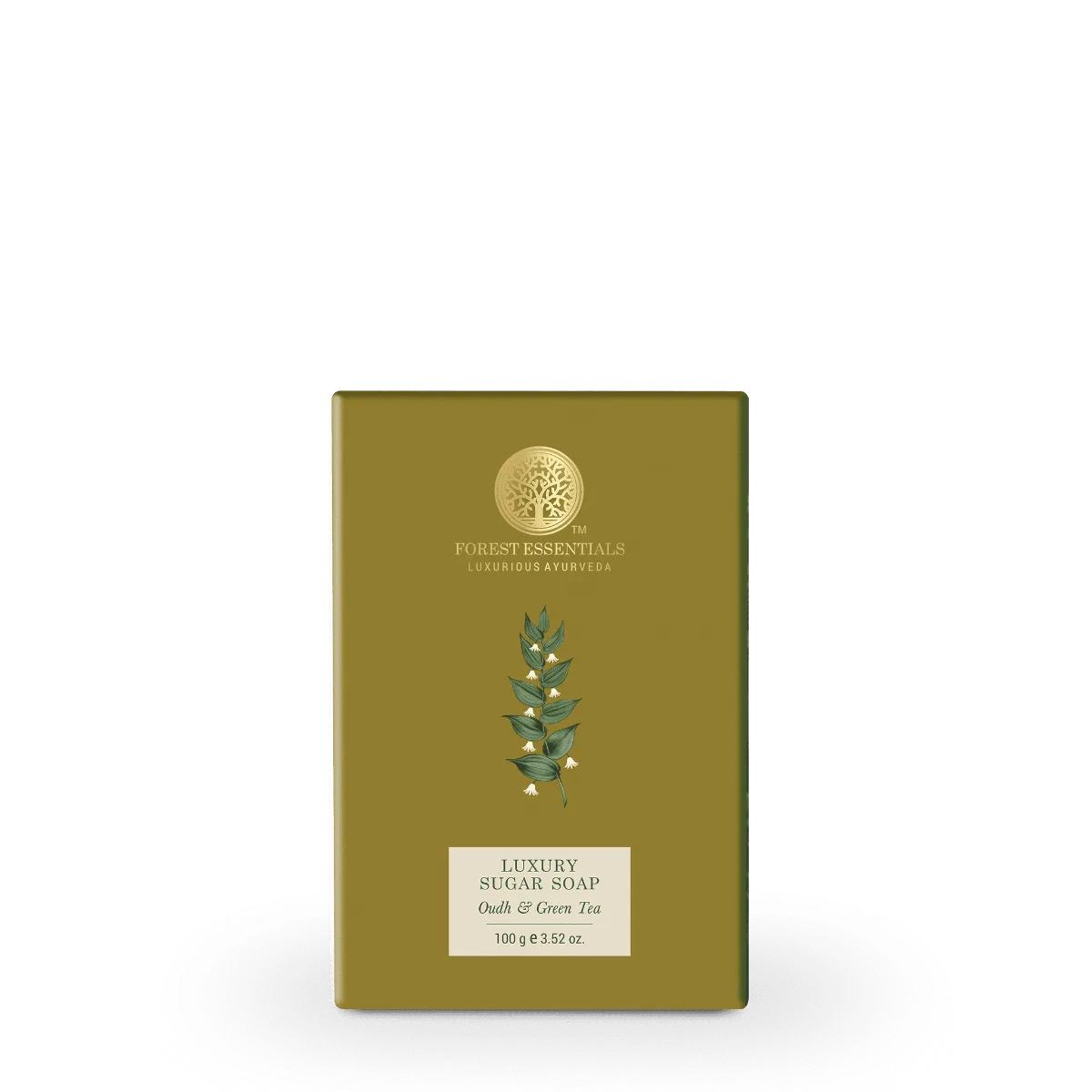 Forest Essentials Luxury Sugar Soap Oudh & Green Tea Forest Essentials Luxury Sugar Soap Oudh & Green Tea-Pack Size-100 g
