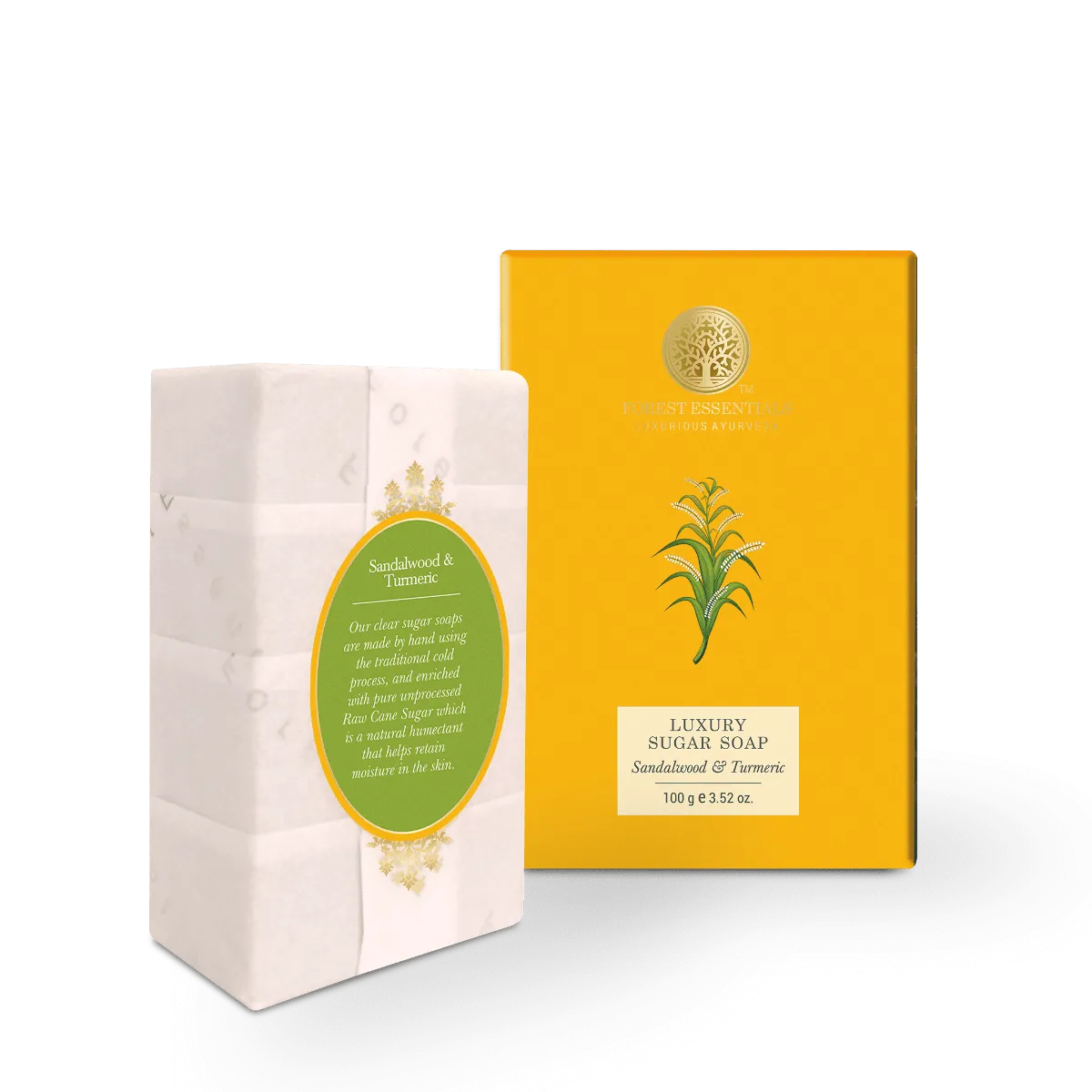 Forest Essentials Luxury Sugar Soap Sandalwood & Turmeric - Image 2