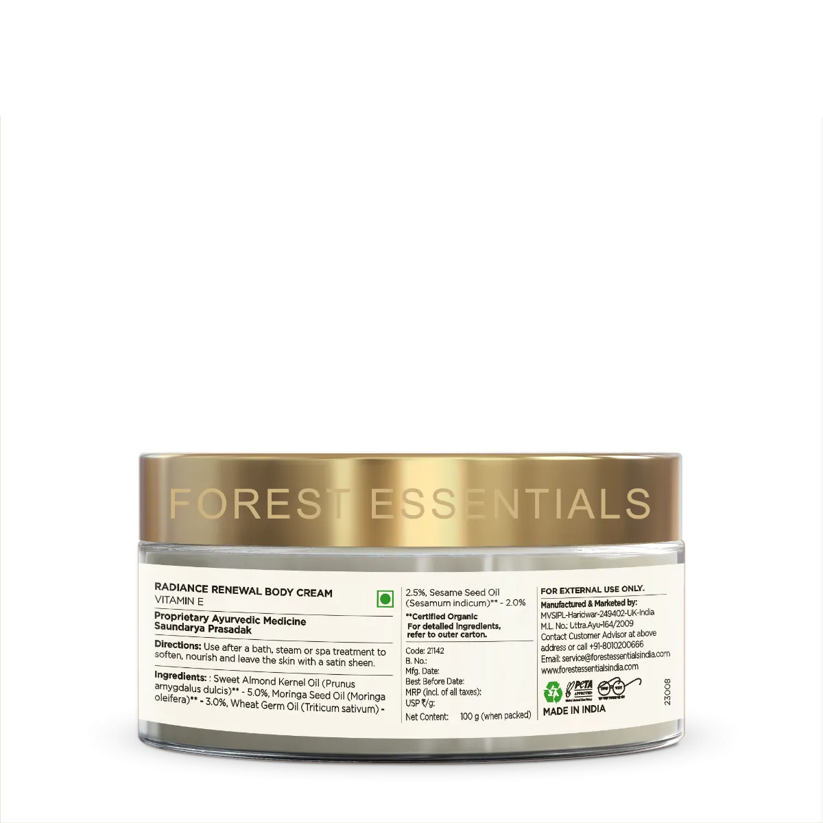 Forest Essentials Radiance Renewal Body Cream Vitamin E - Image 3